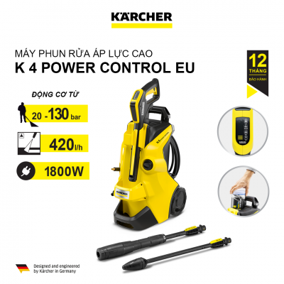 Máy phun rửa áp lực cao Karcher, K4 power control và phụ kiện (1.324-030.0 x1, 2.645-194.0x1), model:9.653-112.0