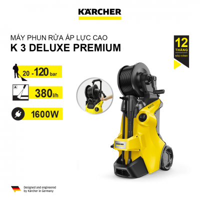 Máy phun rửa áp lực hiệu Karcher, K 3 Deluxe Premium, model: 1.603-220.0
